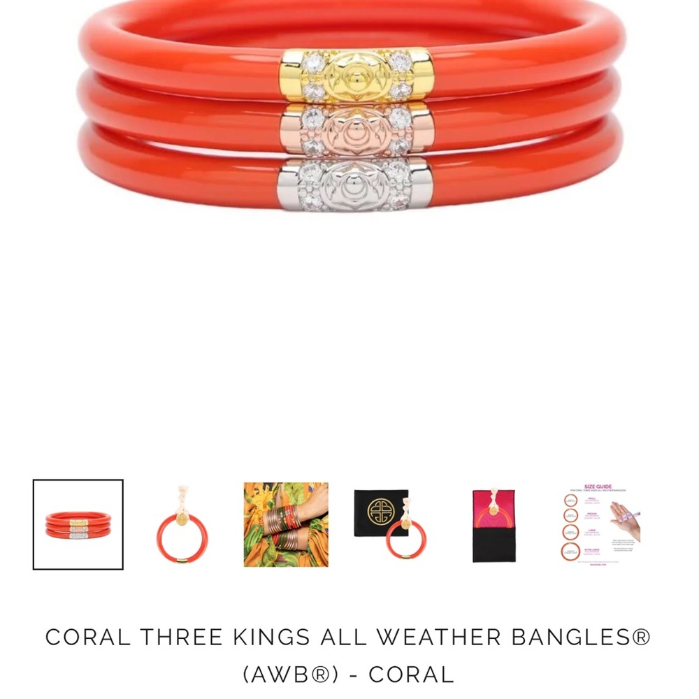 Buddha Girl all weather bangles in coral